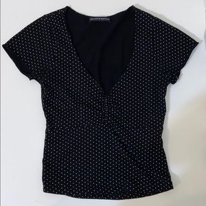 Brandy Melville Gina top-black and white polka dot